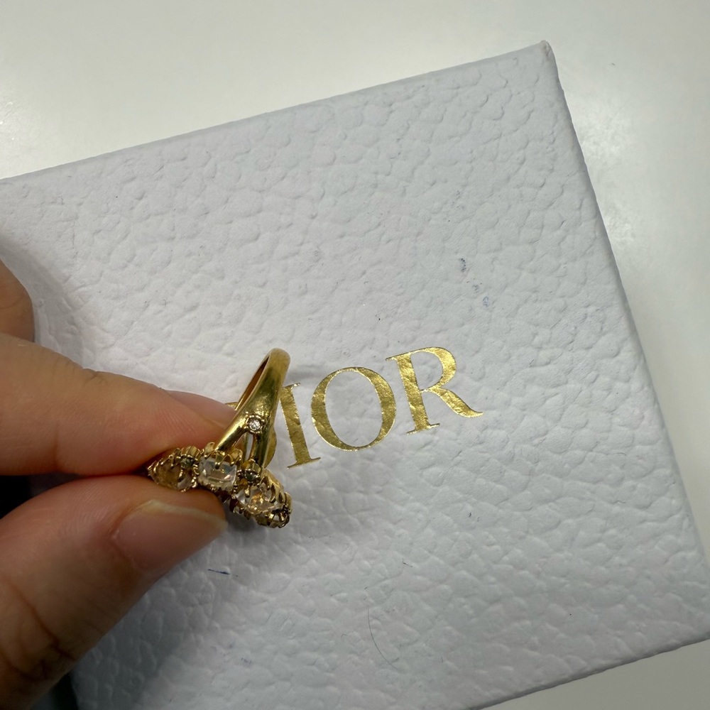 Dior Gold and Crystal Brooch